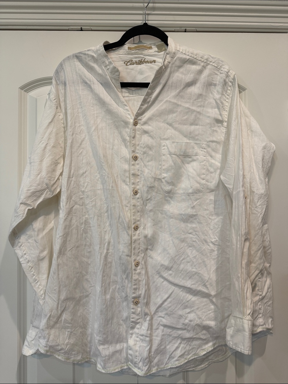Caribbean White Linen Button Down Shirt